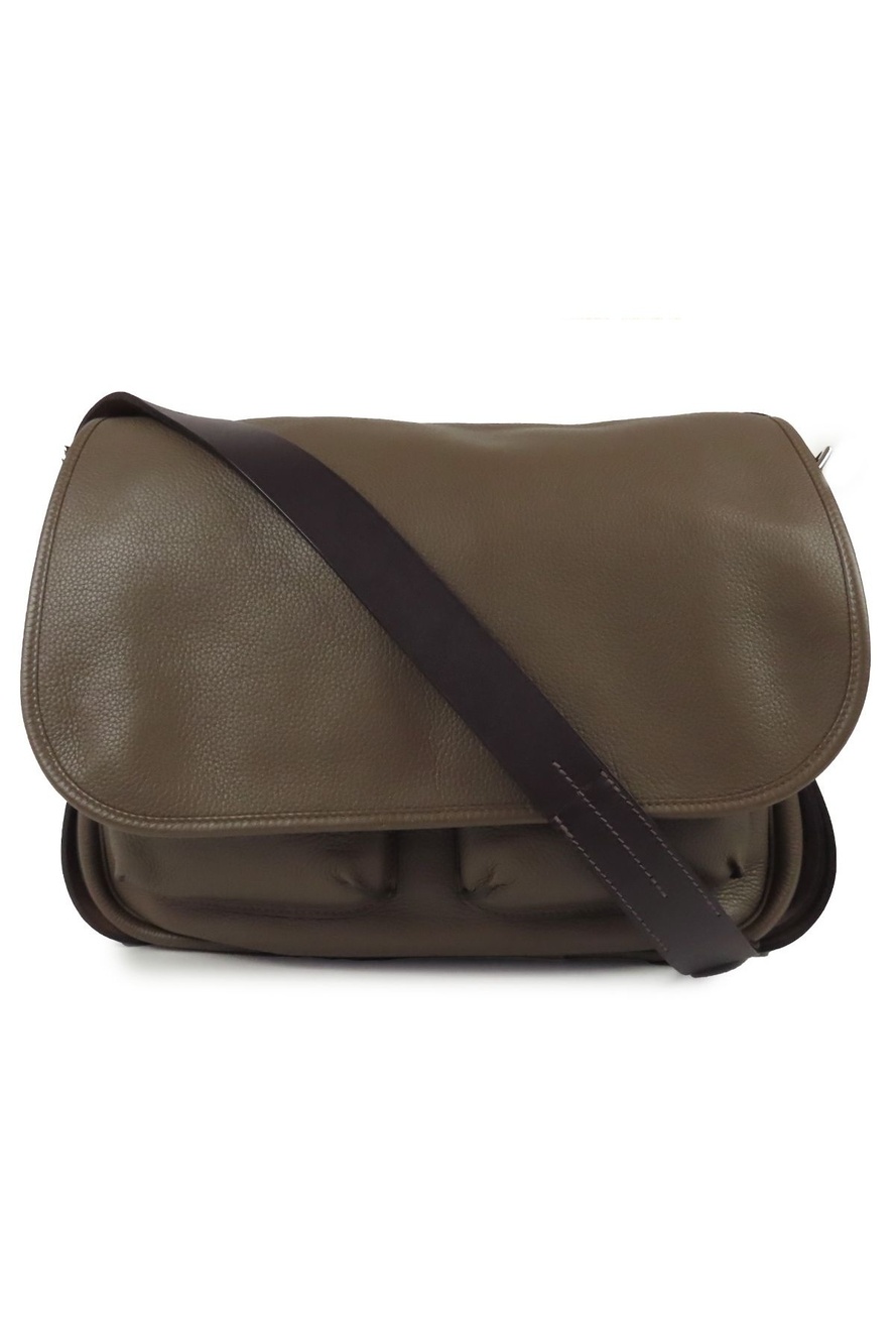 Hermes Barda 35 Taupe Ebene Silver Vache Hunter Veau Alamo Messenger Bag